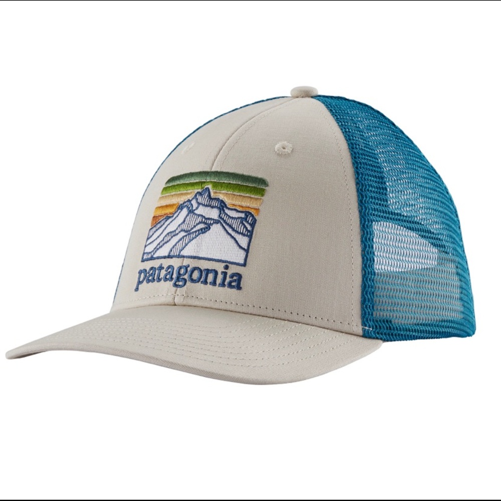 Patagonia Blue and Cream Trucker Hat
